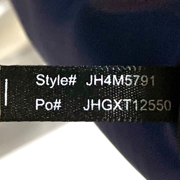 Jessica Howard Beaded Waist Keyhole Neck Cocktail Dress 14 Navy Blue Chiffon - Picture 10 of 10